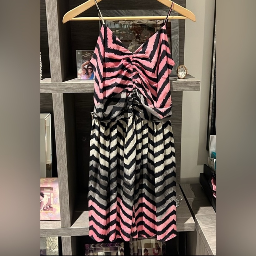 Parker Pink chevron ombre print Mini Dress